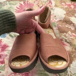 Fly London mauve Platform Sandals